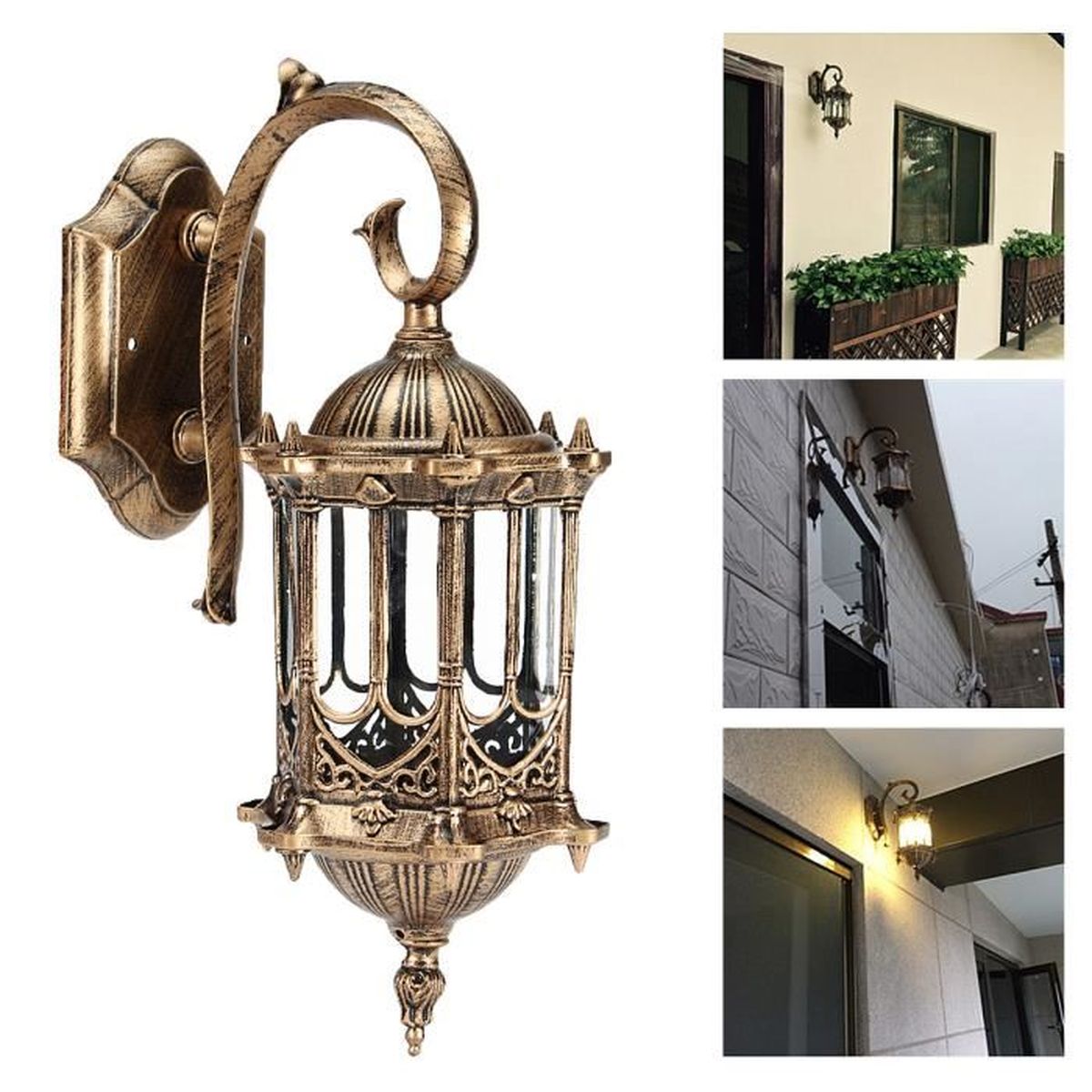 NEUFU E27 Vintage applique murale exterieure bronze en aluminum