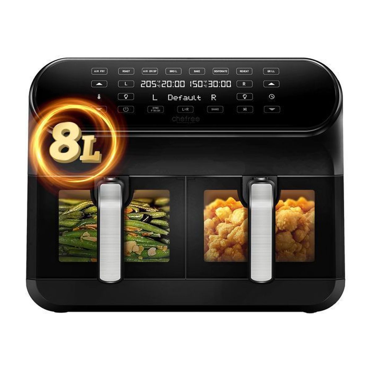 CHEFREE AFW20 Friteuse sans Huile Double Compartiment avec Fenêtre