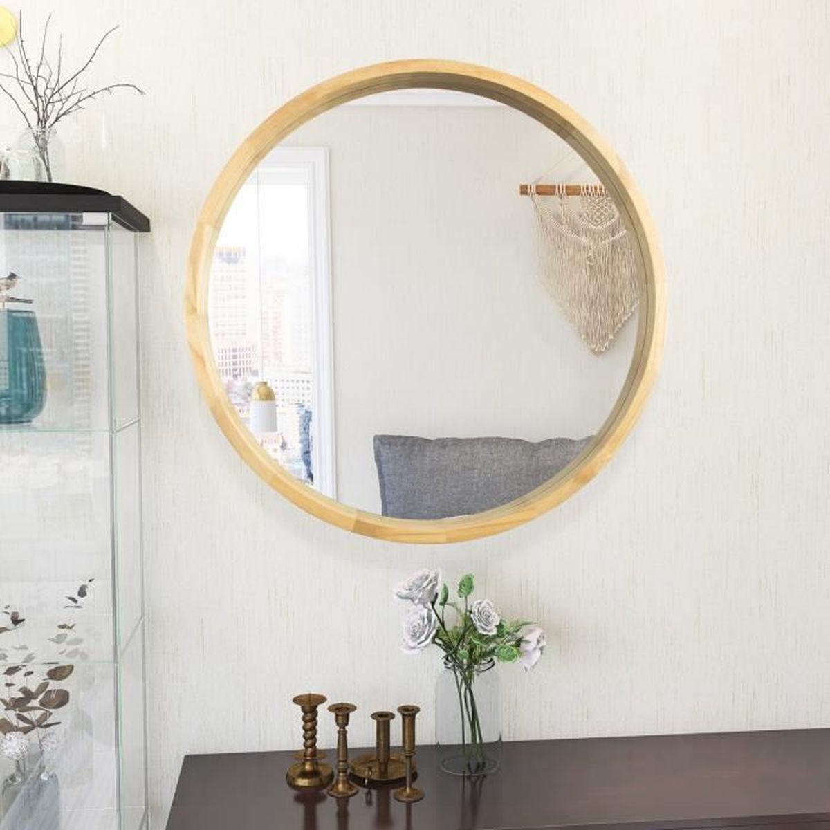 Miroir rond cadre métal cuivré - Miroir design - Eden Deco Miroir rond cadre métal cuivré - Miroir design - Eden Deco