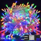 LAPAMAX Guirlandes lumineuses Noël Extérieur Multicolore IP44 30m 300LEDs,8 effets,Timer 6h/18h,Basse tension,Parfait pour murs/arbres