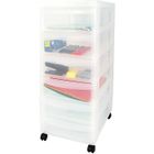 Iris Ohyama, Tour de rangement, Organisateur plastique, 6 tiroirs de 7 L- DC-360 - Blanc givré - L40 x P29 x H61.5 cm