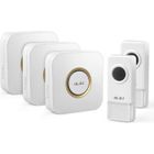 OLALI Multifonctionnel Sans Fil Sonnette avec 2 Émetteur et 3 Récepteurs avec 100-meter D'exploitation Gamme Capteur LED Lampe