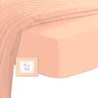100% Coton Drap Housse 160x200 2 Personne Rose Corail, Satin de Coton Mercerisé 400 Fils, Drap housse Bonnet de 40 cm - Pizuna