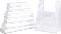 Sacs Bretelles plastique, Sac de course a bretelle,sac plastique réutilisable, sac plastique (Blanc, 26X45(500pcs)