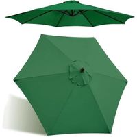 Toile de parasol de remplacement - Marque - 3m - 6 baleines - Protection UV30 - Imperméable - Vert foncé
