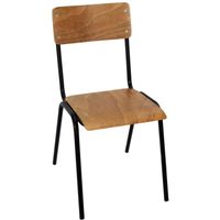 Chaise écolier en bois - PARIS PRIX - Lot de 4 - Pour enfant - Style classique - Noir