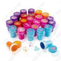 TD® Timbres ronds de dessin animé coloré pour enfants 26 pièces combinaison ensemble de jouets en plastique timbres en plastique