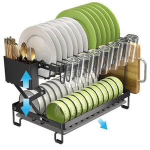 Ensemble D'ustensiles De Cuisine En Acier Inoxydable Avec Support De Rangement Rotatif, 6 Pièces, Noir