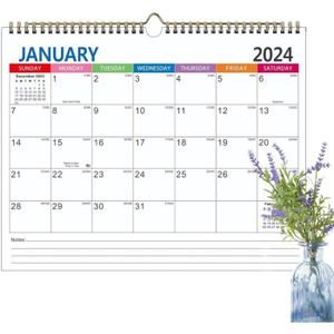 Calendrier 2024 - Calendrier Bureau 12 Mois De Janvier 2024 À Décembre 2024,  Flip Calendrier Mensuel Planificateur Mensuel Ca[H223] - Cdiscount  Beaux-Arts et Loisirs créatifs