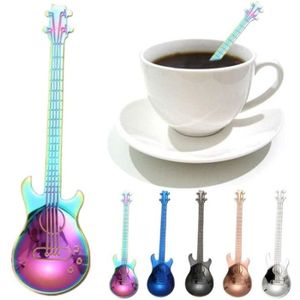 7 Pcs Acier Inoxydable Arc-en-Guitare Forme Café Mélange Cuillère à boire du thé cuillère