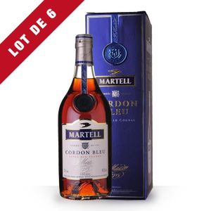 DIGESTIF-EAU DE VIE Lot de 6 - Cognac Martell Cordon Bleu 70cl - Etui