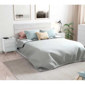 TÊTE DE LIT Tête de lit avec chevets Bois blanc - TWIST - Blan