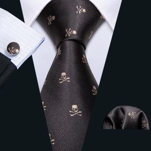 Faisans Cravate Marron Motif Carreaux Cravate en soie Tir Cadeau Nouveau 