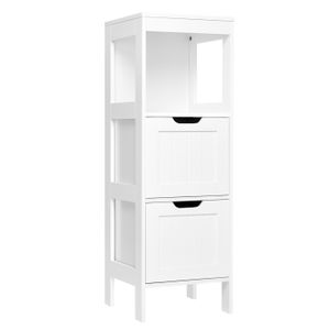 Blanc Meuble de Rangement de Salle de Bain Moderne avec 4 Tiroirs Meuble de Salle de Bain sur Pied pour Salle de Bain Petit Meuble de Salle de Bain Cuisine Salon USIKEY Meuble de Salle de Bain