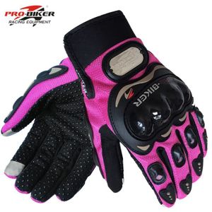 GANTS - SOUS-GANTS Gants de moto à écran tactile pour femme,gants de motocross,gants d'équitation à doigts complets,gants de vélo - Rose[A12565]