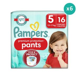 COUCHE Couches-Culottes Premium Protection Taille 5 - Pampers - x16 - Mixte - Blanc - Petit format