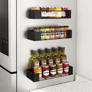 MEUBLE A EPICES Etagère Réfrigérateur Magnétique, 3 Pièces étagère à épices Métaux Porte-épices, Etagere cuisine étagère Murale[S138]