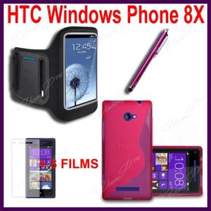 HOUSSE - ÉTUI Pour HTC Windows Phone 8X- ROSE-  Lot Coque Etu…