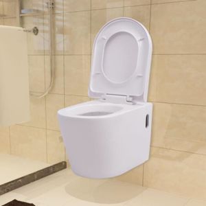 WC - TOILETTES Toilette murale - VIDAXL - Céramique Blanc - Doubl