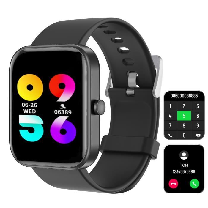 Montre Connectée Homme Femme avec Appel Bluetooth, 1.85 Smartwatch avec  Podometre/Cardiofrequencemetre/Sommeil, Smart watch avec 100+Modes  Sportifs, Etanche IP68, Montre Intélligente pour Android iOS : :  High-Tech