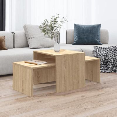 TAM Table basse Chêne fumé 100x100x35 cm Bois d'ingénierie 85816