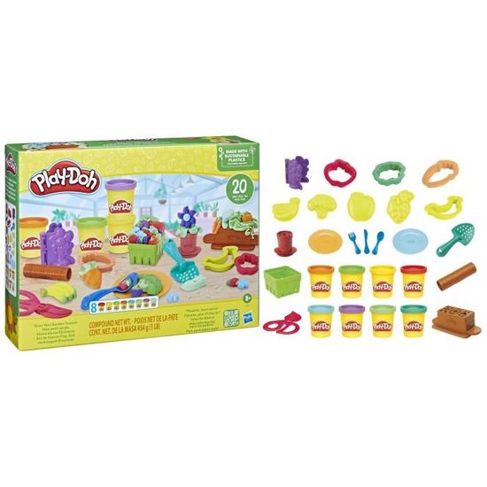 Play-Doh Mon Jardin De Fleurs - Coffret Pâte à Modeler - Crée 6 Types De Fleurs - Avec Pot Et Vase - Cadeau Créatif Pour Enfants 3 Ans Et + - Idéal Pour Pâques
