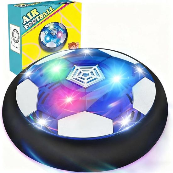Air Power Football Rechargeable - Jouet Foot Enfant à Lévitation Avec 2 Buts, Lumières LED, Ballon Hover Intérieur/Extérieur, Cadeau Garçon 3-12 Ans