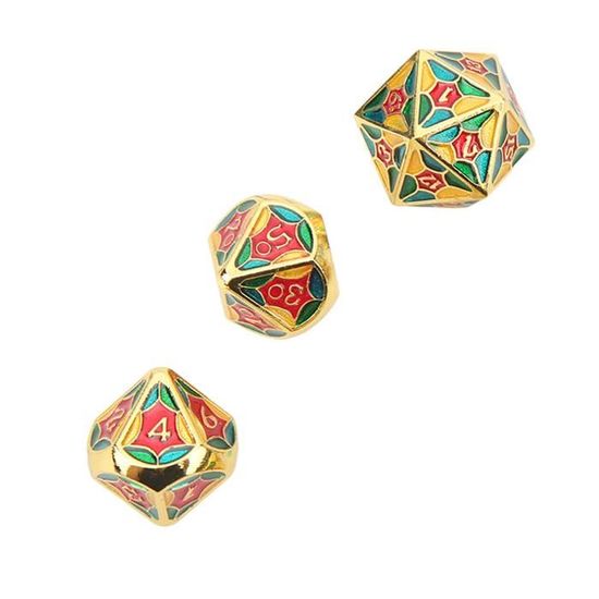 Set De 7 Dés Polyédriques Ambrés Avec Pochette Velours - Pour D&D, Pathfinder, Jeux De Rôle - 3