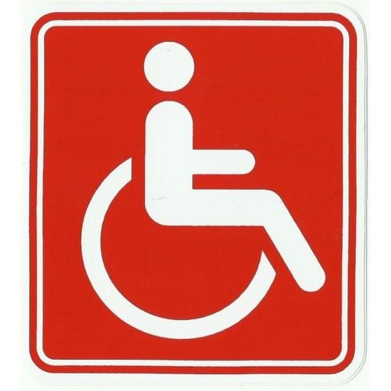 10 x 10 cm 2 Fauteuil roulant g/êne 109 autocollant