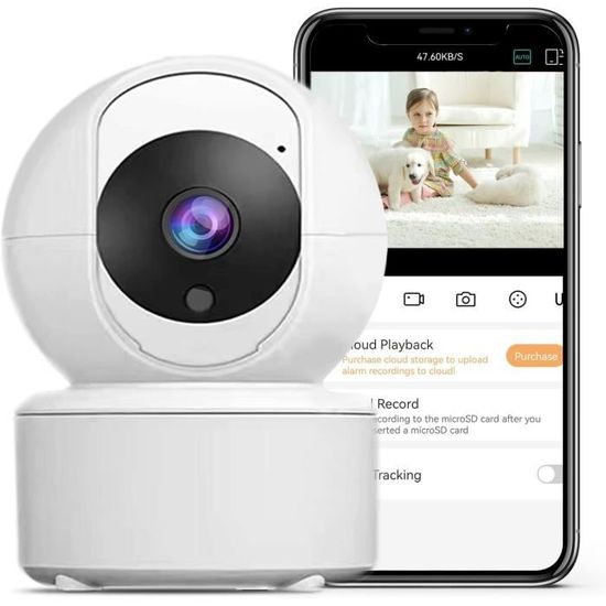 Caméra De Sécurité Sans Fil - Surveillance Domestique, Vision Nocturne, Suivi Automatique, Bluetooth