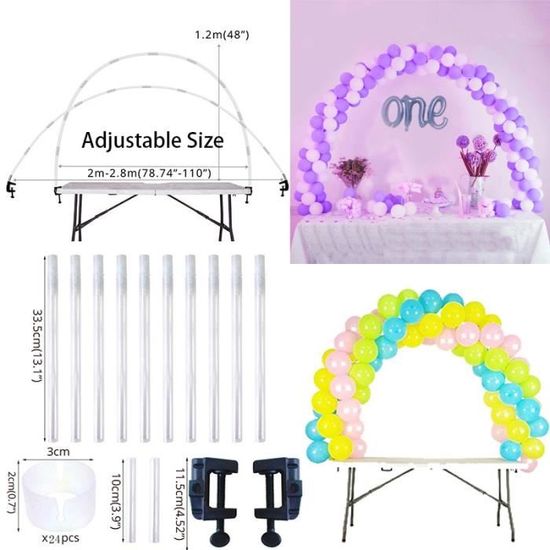 1set table arch -Ballons ronds en arc,en couronne,60-80-100cm,en couronne,pour mariage,anniversaire,décoration de fête prénata