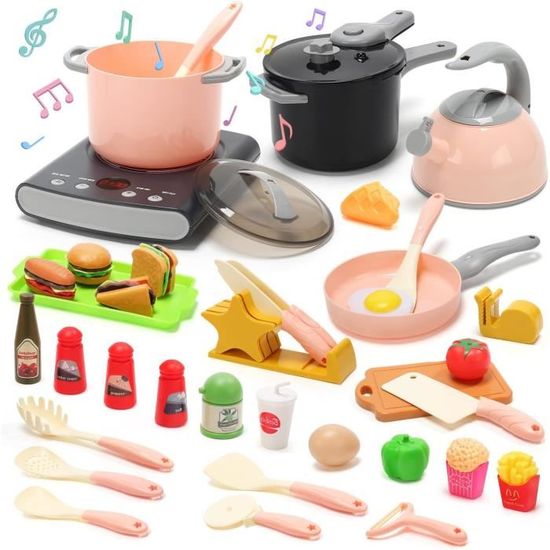 Set De Casseroles Jouet Pour Enfants Avec Cuisinière 2 Feux - Ustensiles Et Aliments Inclus - Teorema - 2