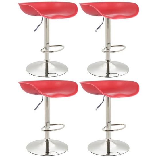 Lot de 2 tabourets de bar aveiro en plastique , blanc