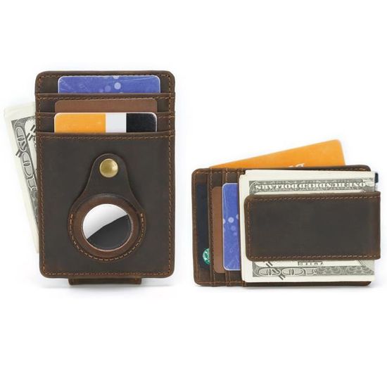 HLHGR Étui portefeuille fin pour Airtag - Pour Apple AirTag - Taille d'une carte de crédit - Pour sac à main, pochette (noir HLHGR Étui portefeuille fin pour Airtag - Pour Apple AirTag - Taille d'une carte de crédit - Pour sac à main, pochette (noir