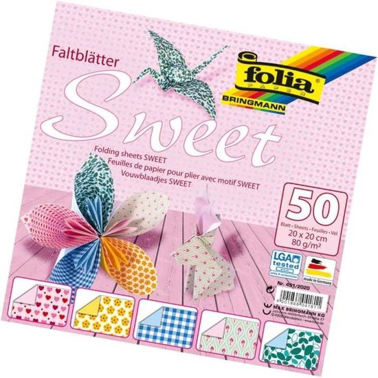 Folia 780 – 10 Feuilles Papier Créatif A5 Recto Gommé – Noir/Blanc – 110 G/m² – Idéal Silhouettes & Découpage
