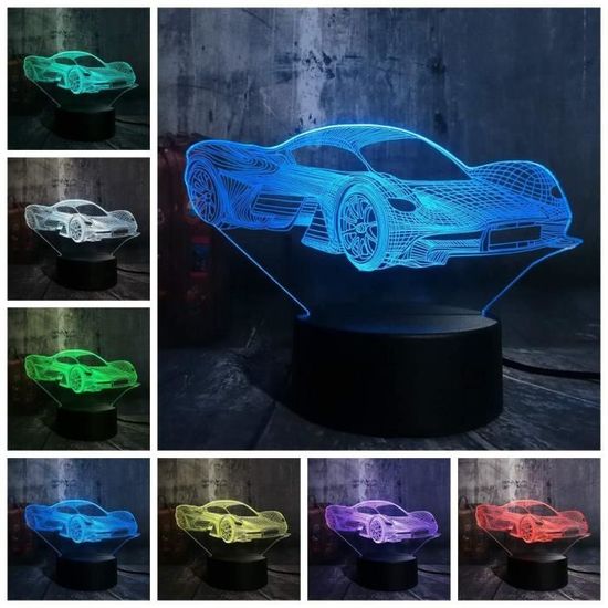 -3D Night Light Moderne Ferrari Voiture Led Night Light 7 Changement De Couleur Touch Room Lampe De Table Home Party Decor