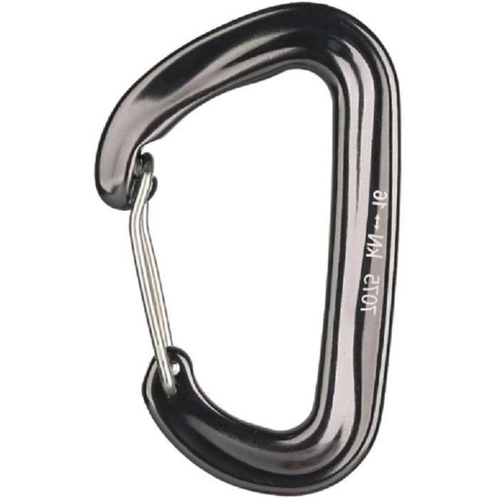 Mousqueton Noir En D Alliage Aluminium 12 Pièces - 80x42mm Avec Verrouillage Vis Pour Camping Et Randonnée