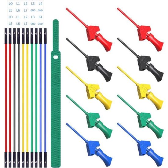 Lot De 6 Pinces De Test électronique – Pour Transistors, Câbles De 20 Cm – Outil De Réparation électronique