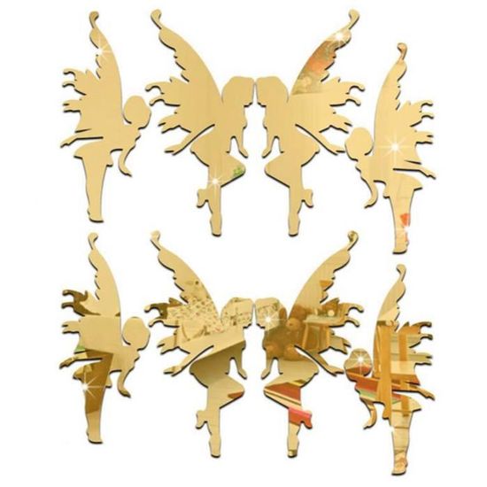 Autocollants Miroir Décoratifs Chat Et Chien - Adhésif Amovible Pour Mur Et Meuble (Lot De 1 Ensemble)