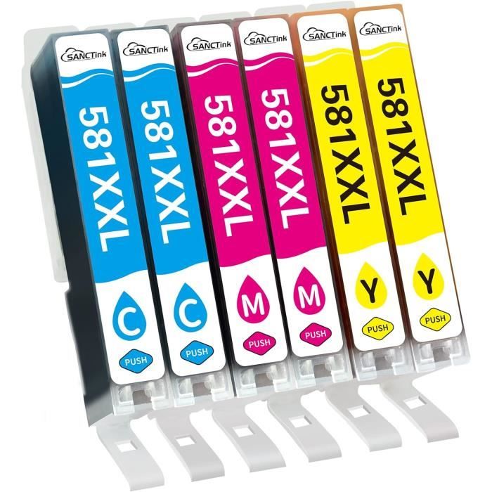 Cartouche Encre Cyan Compatible Canon 581XL - Marque Qualitoner, Neuve, Pour Imprimantes TR/TS Série