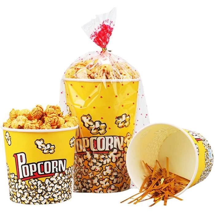 [pack de 500] seaux à popcorn jetables récipients à popcorn en