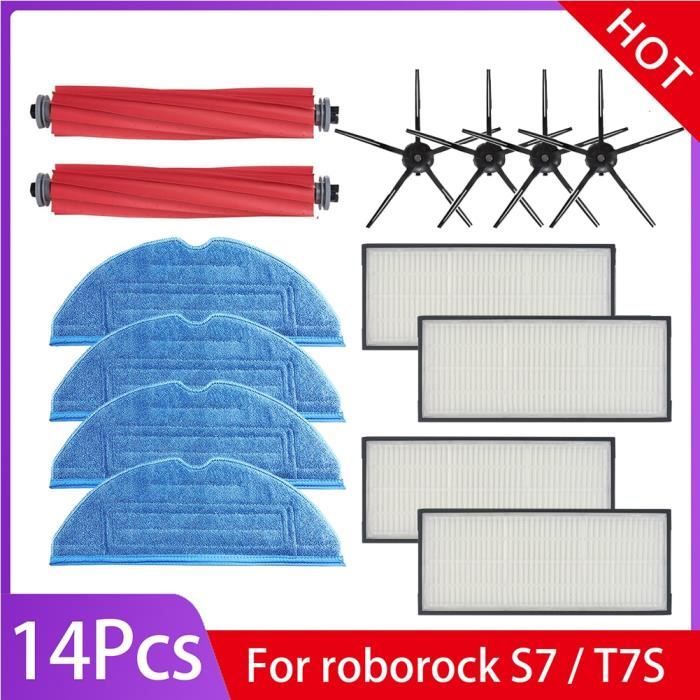 Set 01 - Station d'accueil de Charge pour nettoyeur Roborock S7 T7 T7plus, accessoires, brosse latérale princ