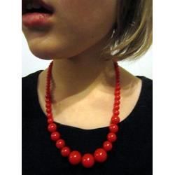 Collier grosses perles rouges