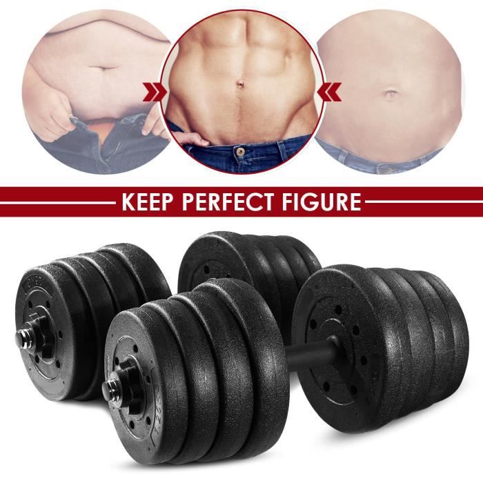 30 kg haltères réglables