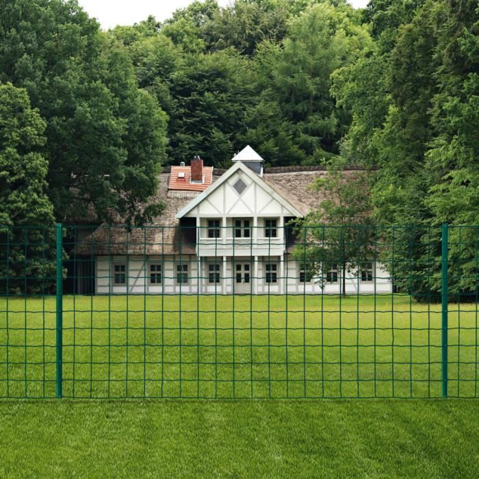 Haute qualité-Clôture de jardin - Clôture Euro -CLÔTURE - GRILLAGE Acier 20x1,2 m Vert classique💎4814