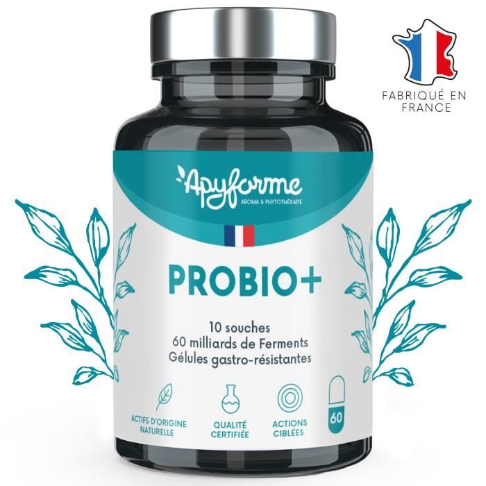 Probiotique Flore Intestinale - Jusqu’à 60 Milliards UFC-Jour - 10 Souches : Immunité, Digestion, Syndrome du Colon Irritable