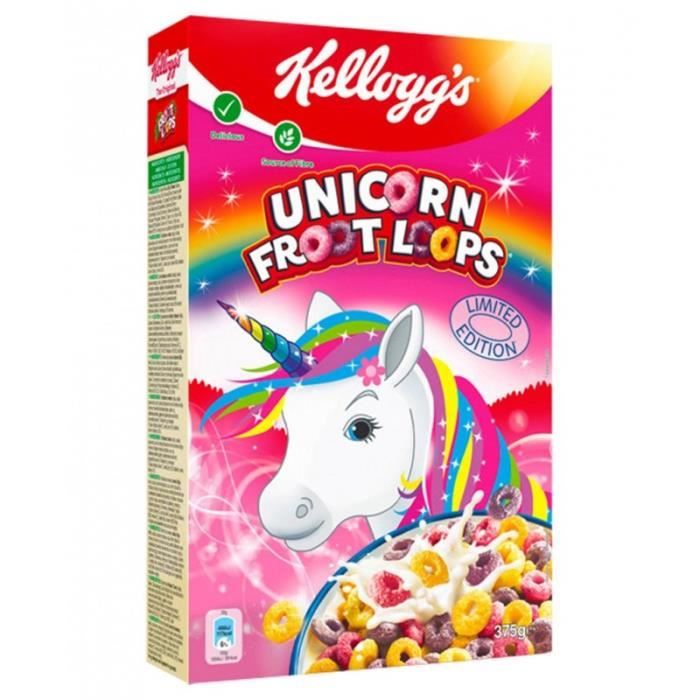 Kellogg’s Unicorn Froot Loops Série Limitée 375g (lot de 3 paquets)