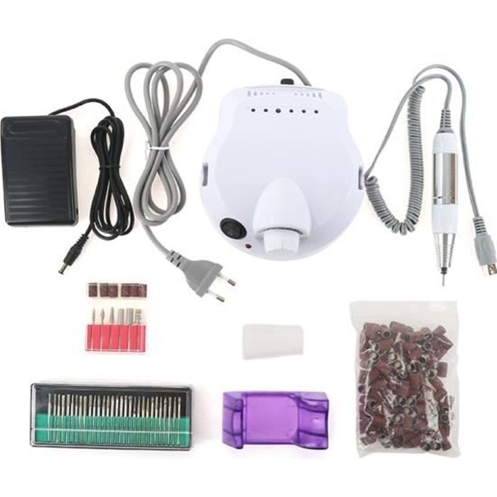 30000 TOURS-MIN 220V PONCEUSE À ONGLES POLISSOIR ROND APPAREIL NAIL PROFESSIONNEL-BLANC