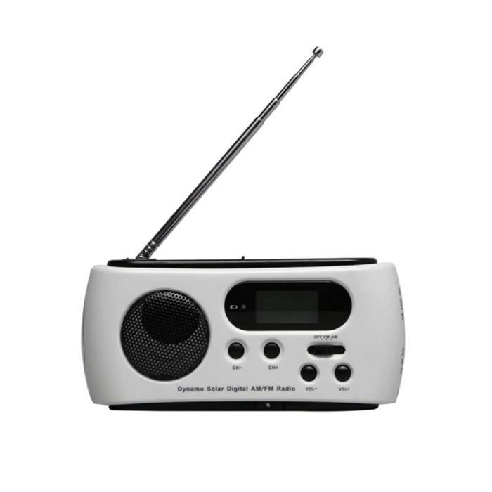 Radio de camp solaire de manivelle de secours AM FM avec port de sortie USB pour lampe de poche à DEL CD PLAYER - RADIO - BOOMBOX