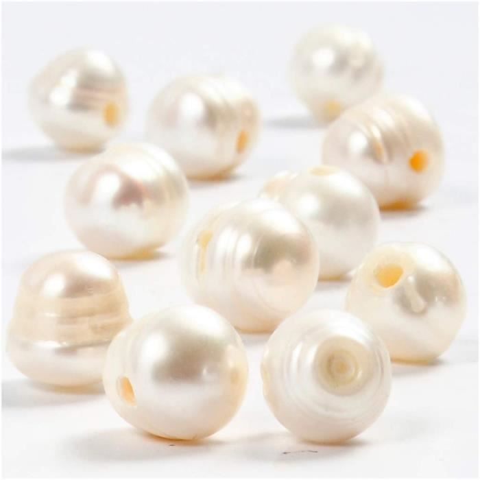 Perles d'eau douce nacrées - 9 à 11 mm - 10 pcs